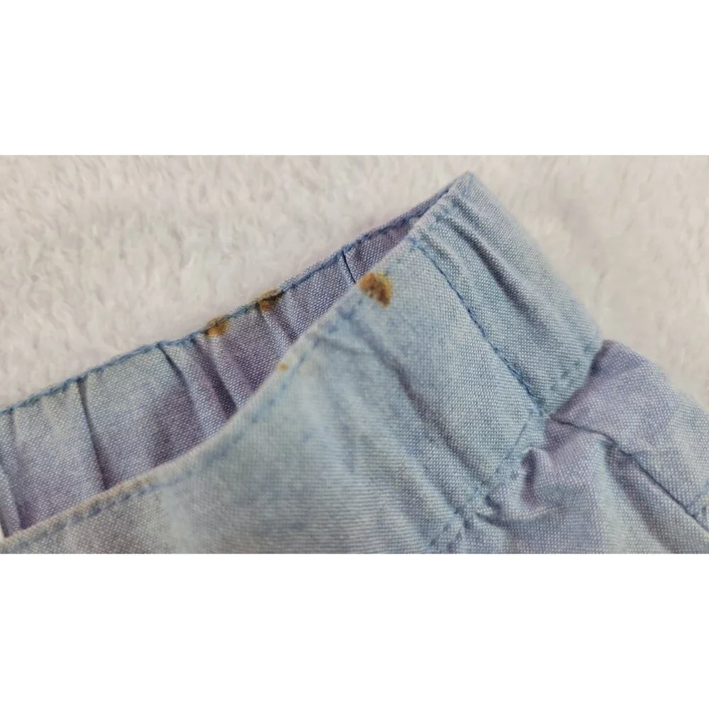 Gymboree 5T Girls Light Blue Denim Look Shorts Pink Strawberries NWT Read Desc